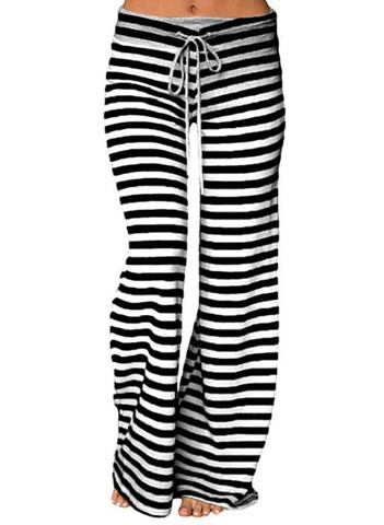 Pyjama en coton imprimé pour femmes, bas de nuit, pantalon Long, pour la maison, doux, pantalon d'été, cordon de serrage, grande taille, Sexy, rayures, décontracté ► Photo 1/6