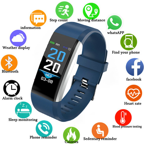 Haut hommes sport Bluetooth horloge électronique montre-bracelet podomètre fréquence cardiaque montres numériques pour femmes hommes enfant montre-bracelet ► Photo 1/6