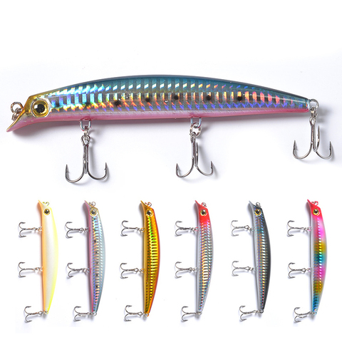 1 pièce popper leurre de pêche vairon wobblers 12cm 13g isca artificiel dur appât 3D yeux triple crochet flottant manivelle pesca attirail ► Photo 1/6