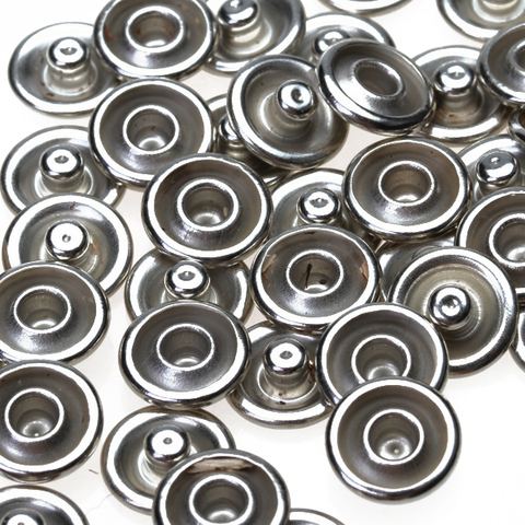 Boutons à pression en métal sans couture | 50 jeux de boutons à pression pour la couture, 9.5mm, argent ► Photo 1/6