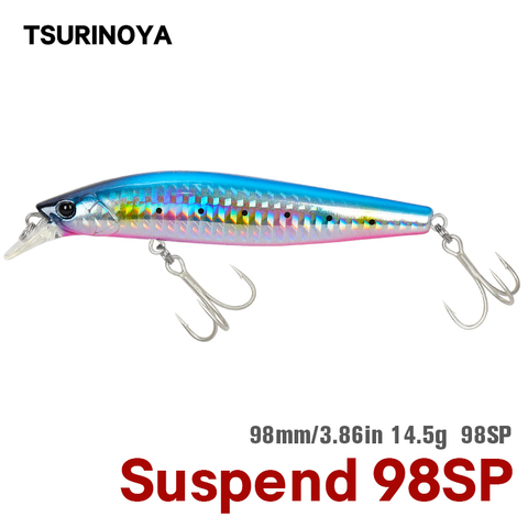 TSURINOYA 98mm 14.5g SP système de poids de tungstène suspendre Minnow DW86 leurre de pêche manivelle Wobbler longue coulée appâts durs artificiels ► Photo 1/6