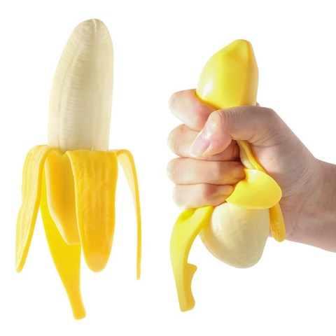 Jouet anti-stress pour enfants, Simulation élastique banane mignonne, 1 pièce, jouet à monter lentement ► Photo 1/6