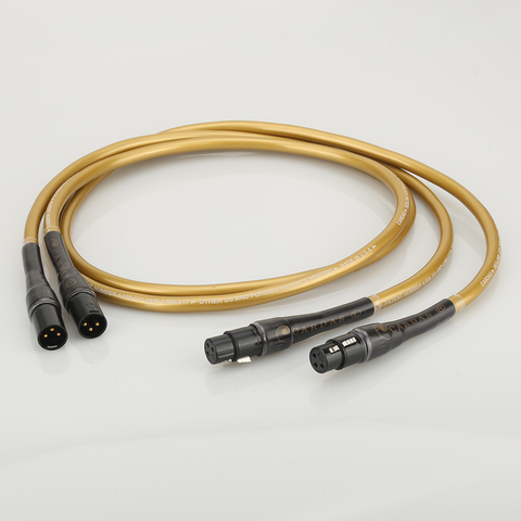 Paire de câble d'interconnexion XLR 5 c doré Hexlink haut de gamme 1M ► Photo 1/6