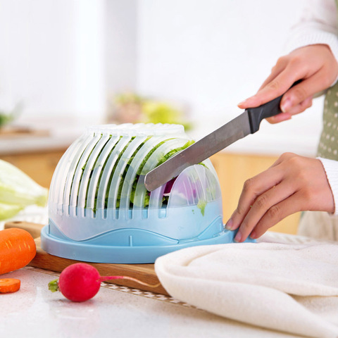 Saladier bol Cutter trancheuse maison outils multifonctionnel fruits et légumes diviseur coupe saladier Fruit coupe bol pour cuisine ► Photo 1/6