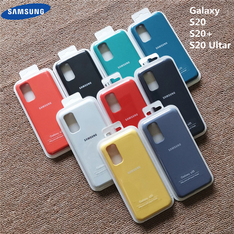 S20 Plus étui soyeux liquide Samsung Galaxy Silicone couverture pour Galaxy S20 + S20 Ultra complet de protection avec boîte ► Photo 1/3