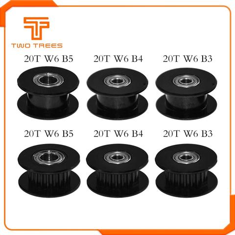 GT2 Idler-poulie de synchronisation à 20 dents, alésage de roue, engrenage en Aluminium, largeur 6mm, pièces d'imprimante 3D, partie Reprap ► Photo 1/6