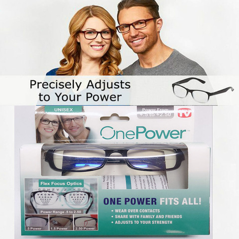 Mulifocal lunettes de lecture Auto-réglable | One Power reader vu sur la télévision, mettre tout en clair, mise au point claire, lunettes + 5 à + 250 ► Photo 1/6