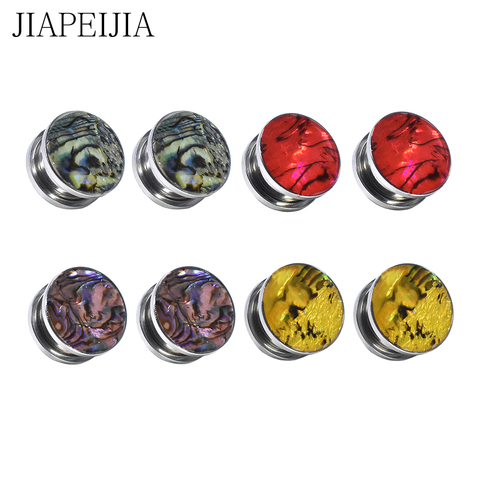 4-30mm naturel couleur coquille oreille Tunnels en acier inoxydable étirement vis ajustement jauge bouchons évasé expanseur corps Piercing bijoux ► Photo 1/6