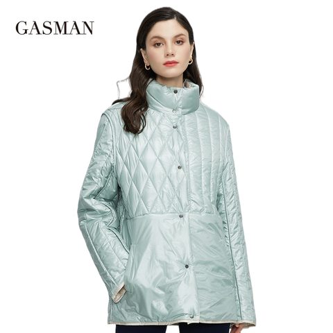 GASMAN 2022 nouveau printemps automne veste porter des deux côtés mode décontracté veste femme coton mince grande taille 6xl parka 21871 ► Photo 1/6