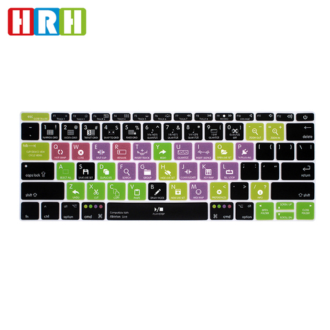 HRH Ableton-Live Premiere CC Pro Final Cut X Avid Pro, outils US en Silicone, couverture de clavier avec raccourcis pour Macbook Retina 12 A1534 ► Photo 1/1