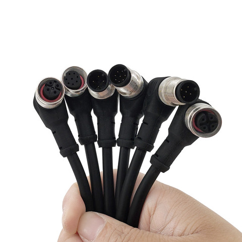 Câble de connecteur étanche pour capteur M12, mâle et femelle, connecteur étanche, 4, 5, 8 broches + 2m, en PVC, ligne A ► Photo 1/6