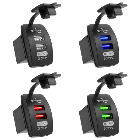 Chargeur universel pour voiture 5V 3.1A, étanche, double Ports USB, adaptateur automatique, anti-poussière, pour téléphone Iphone Xiaomi Redmi Samsung ► Photo 1/6