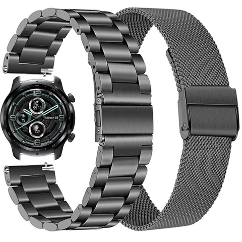 Bracelet en acier inoxydable pour TicWatch Pro 3/3 GPS Bracelet de montre intelligente en métal 22MM Bracelet bracelets pour TicWatch Pro 2022 Correa ► Photo 1/6