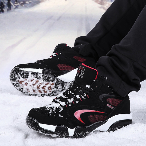 Baskets unisexes pour homme et femme, bottes de neige imperméables, fourrure, peluche, chaussures de sport de plein air, grande taille 46 47 48 ► Photo 1/6