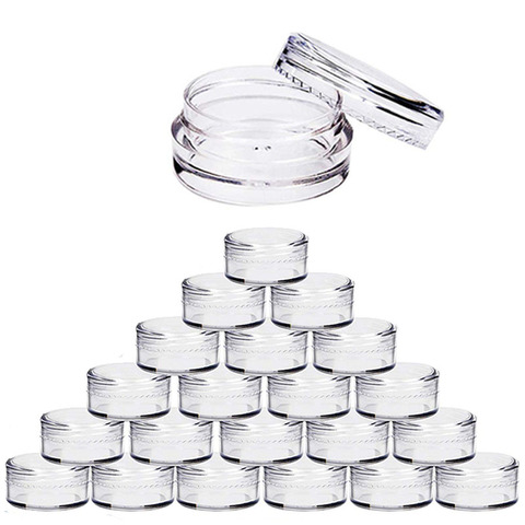 100 pièces 2g/3g/5g/10g/15g/20g vide en plastique cosmétique maquillage pot Pots Transparent échantillon bouteilles fard à paupières crème baume à lèvres conteneur ► Photo 1/6