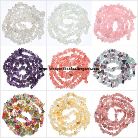 11 type Freeform gravier naturel Quartz cristaux pierre perles en vrac 3-5/5-8/8-12mm Pick taille et couleurs ► Photo 1/1