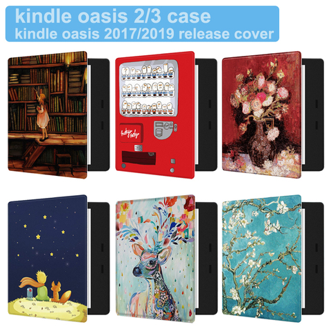 Coque de protection magnétique peinte, étui délicat pour Kindle Oasis 2017/2022 eReader, 7 pouces, veille/réveil automatique ► Photo 1/6