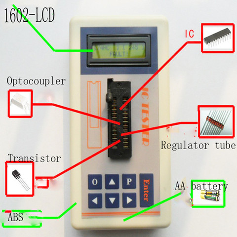 Testeur de circuit intégré Portable, testeur de transistor, maintenance en ligne, testeur numérique IC ► Photo 1/1