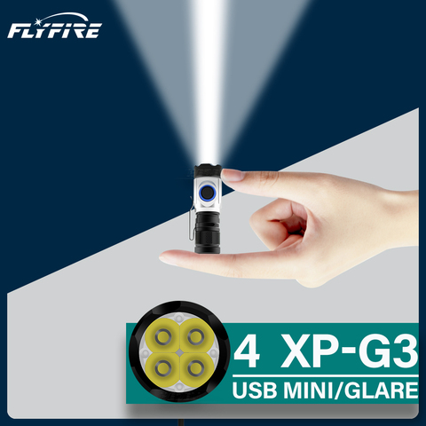 200000 lumens haute puissante mini lampe torche à led usb xpg3 led torche tactique étanche 18350 ou 18650 batterie rechargeable ► Photo 1/6