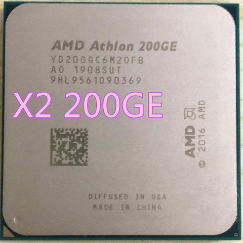 AMD Athlon 200GE X2 200GE 3.2GHz, processeur Quad-Core Quad-Thread, prise AM4 ► Photo 1/2