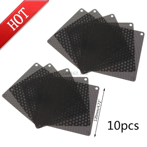 10 pièces 120mm PVC ordinateur ventilateur poussière filtre PC étui anti-poussière Cuttable maille couverture noir coque d'ordinateur accessoires ► Photo 1/6