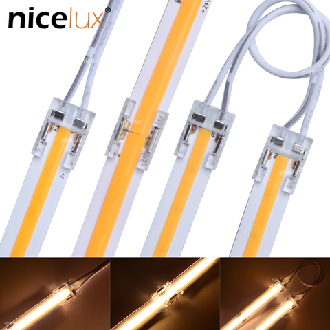 5 pièces haute densité COB LED connecteur de bande pour IP20 8mm 10mm 2pin couleur unique 5050 3528 bande lumineuse pour câbler les connecteurs FOB ► Photo 1/6