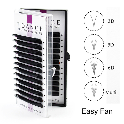 TDANCE Easy Fan cils Bloom Extension de cils épaisseur 0.05 0.07 Austomatic floraison rapide ventilateur auto-fabrication Fans Volume cils ► Photo 1/6