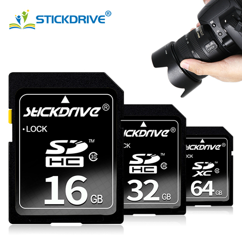 Carte SD haute vitesse 16GB 32GB 64GB 128GB Carte mémoire SD SDHC/SDXC Flash clé usb sdcards pour 1080p 3D 4K caméra vidéo ► Photo 1/6