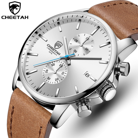 Guépard nouveau hommes montres haut de gamme marque Sport montre à Quartz hommes chronographe étanche montre-bracelet en cuir Date reloj hombre ► Photo 1/6