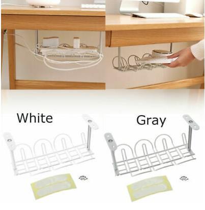 Sous bureau câble gestion plateau fil cordon multiprise adaptateur organisateur étagère ► Photo 1/6