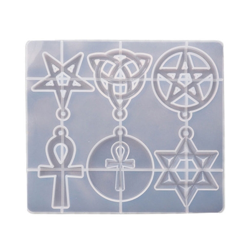 Magique hexagramme spirituel amulette pendentif résine coulée moule Celtics pentagrammes Pentacle étoile moule bijoux faisant des outils ► Photo 1/6