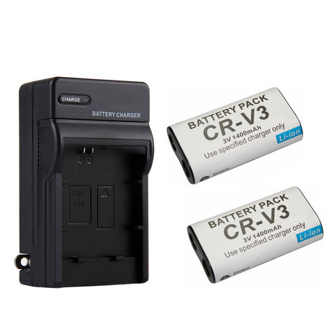 Batterie de caméra Rechargeable 1400mAh CRV3 + chargeur pour Kodak C340 C310 C530 C875 C743 DX6340 C360 D4104 C433, 2 pièces, CR-V3 ► Photo 1/5