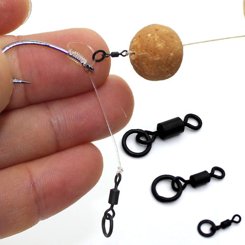 Micro hameçons avec anneaux pivotants pour la pêche de la carpe,accessoires flexibles avec rouleau D-Rig, 20 pièces, ► Photo 1/6