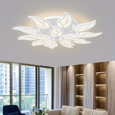 IRALAN – plafonnier créatif LED en forme de feuille, luminaire décoratif de plafond, pour salon, salle d'étude, chambre à coucher, avec télécommande et application ► Photo 1/6