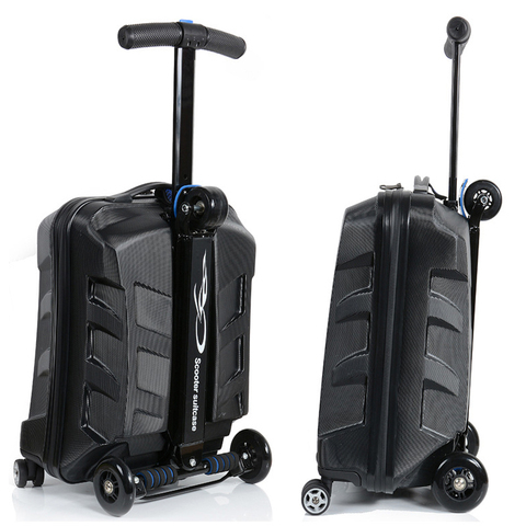 21 pouces adultes portent sur scooter valise de voyage voyage sac à dos bagages sur roues ► Photo 1/6