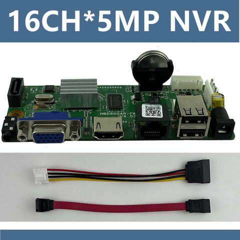 Enregistreur vidéo numérique en réseau H265 NVR, 16CH x 5mp, câble 1 SATA Max 8 to, détection de mouvement, P2P ONVIF CMS XMEYE XMEYE, sécurité ► Photo 1/6