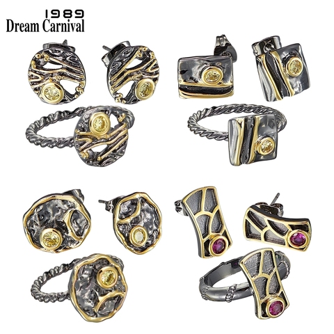 DreamCarnival1989 recommander anneau-boucles d'oreilles ensemble pour les femmes Collection géométrique vente chaude petite taille numéro 6 filles bijoux de fête ► Photo 1/6