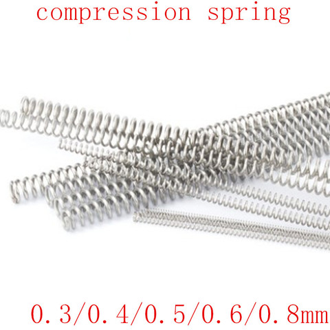 Fils de Compression à ressort en acier inoxydable 304, 2-5 pièces/lot, diamètre extérieur 0.3/0.4/0.5/0.6mm, longueur 3-10mm 305mm ► Photo 1/1