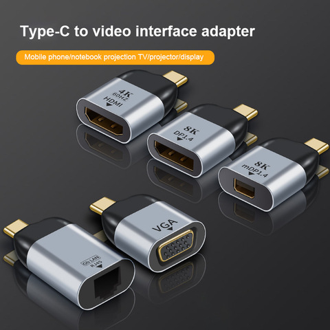 Convertisseur vidéo Mini DP HD 4K 60Hz, adaptateur de Type C vers HDMI, compatible avec MacBook Huawei Mate 30 USB-C HUB VGA/DP/RJ45 ► Photo 1/6