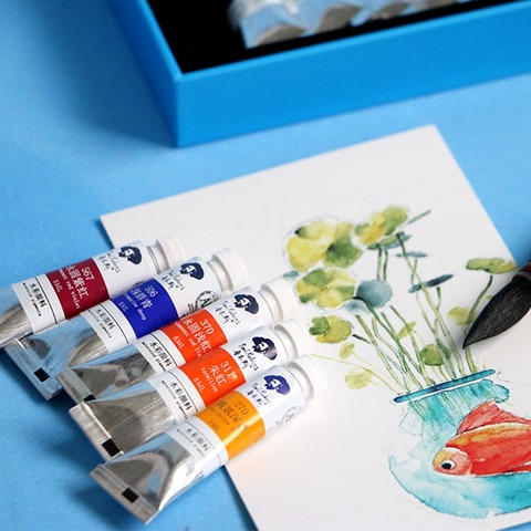 Paul Rubens 5ml 40 couleurs aquarelle unique peintures Tubed couleur de l'eau peinture tubulaire Pigment pour la pratique des fournitures d'art de dessin ► Photo 1/6