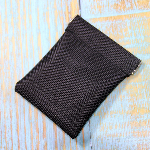 Porte-monnaie à cadre métallique pour hommes et femmes, Mini portefeuille court pour changer d'argent, sac d'écouteurs, poche Portable porte-carte, pochette noire solide ► Photo 1/6