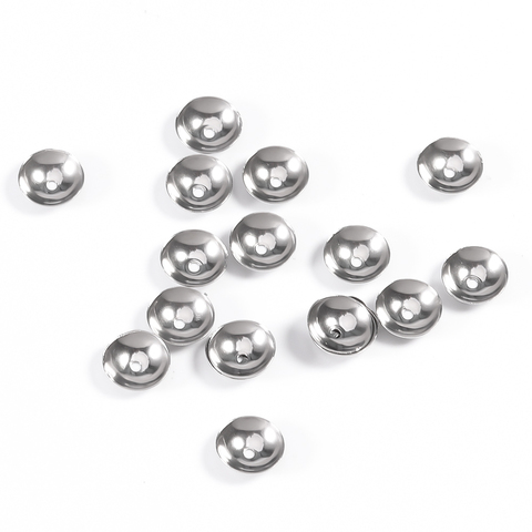 Bouchons de perles d'espacement amples en acier inoxydable, 200 pièces, extrémité ronde conique, 3/4/5/6/8mm, accessoire pour la fabrication de bijoux à faire soi-même ► Photo 1/6