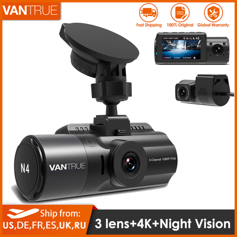 Vantrue N4 Dash Cam 4K voiture enregistreur vidéo 3 en 1 voiture DVR Dashcam vue arrière caméra avec GPS Vision nocturne infrarouge pour la taxe de camion ► Photo 1/6