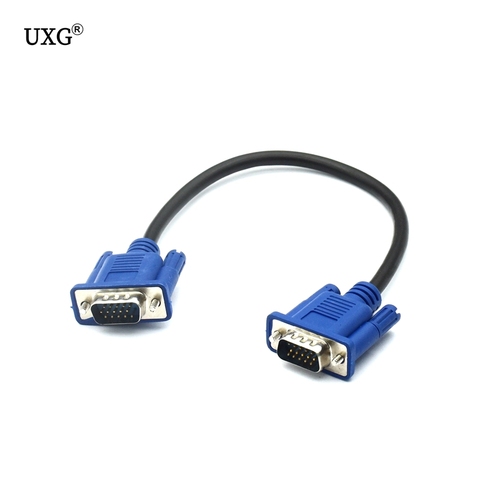 Câble VGA mâle vers maleideed de 30cm 50cm, pour bouclier, haute qualité, HDTV VGA, ordinateur, tv, écran, câble court 0.3m/0.5m/1.3m ► Photo 1/4