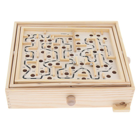 Puzzle labyrinthe en bois, planche d'équilibre, jeu de labyrinthe de perles, jouet éducatif ► Photo 1/4