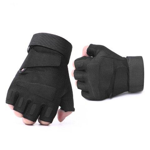 Gants militaires tactiques sans doigts pour hommes, demi-doigts, pour tir à vélo Airsoft, Protection antidérapante ► Photo 1/3