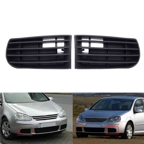 1 paire voiture avant pare-chocs antibrouillard Grille sans trous 1K0853665A/1K0853666A remplacement pour Golf 5 MK5 05-09 accessoires de voiture ► Photo 1/6