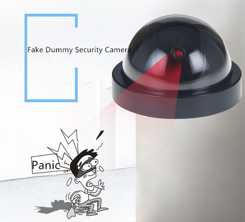 1PC caméra de Surveillance factice maison en plastique intelligent intérieur extérieur pour CCTV caméra dôme fausse sécurité avec clignotant lumière LED rouge ► Photo 1/6