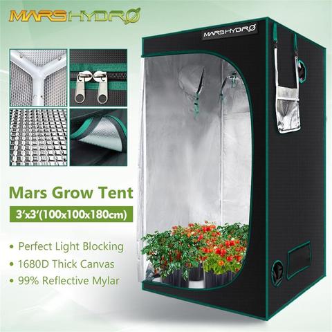 Marshydro 100x100x180cm cultiver tente 1680D jardin intérieur système hydroponique plante led serre 3'3''x3'3''x5'11'' tentes de croissance ► Photo 1/6