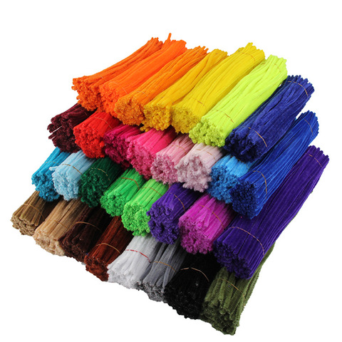 Nettoyeur de tiges de Chenille pour enfants, bâton en peluche, jouets éducatifs, matériaux d'art faits à la main, fournitures d'artisanat, bricolage, 50pcs ► Photo 1/6